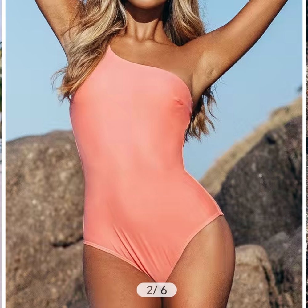 NWTCupshe Peachy one shoulder one piece swimsuit